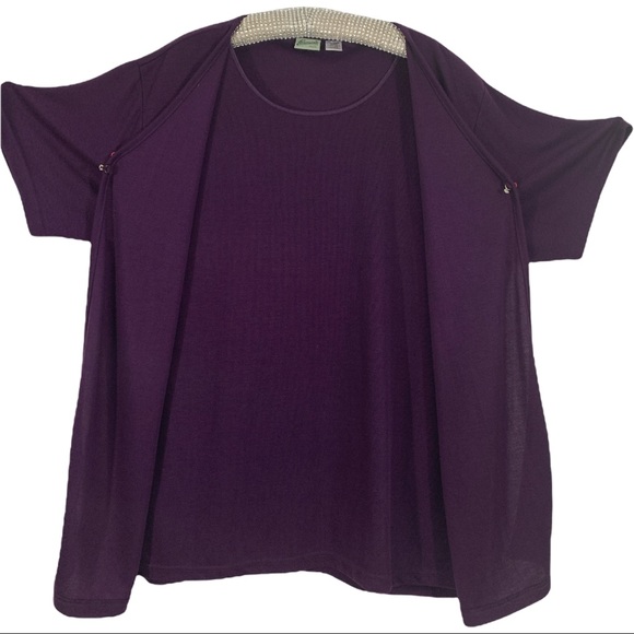 Penmans Purple Knitting Double front Plus short Sleeves Size 24 - Picture 5 of 7